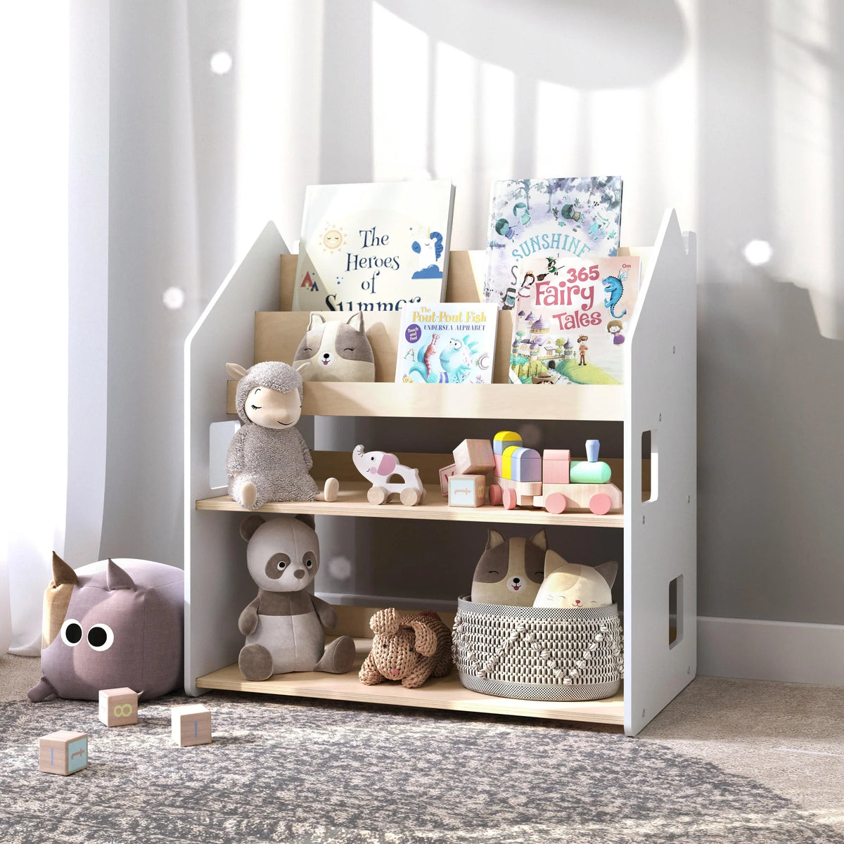 BusyKids Montessori 2-in-1 Bücherregal für Kinder