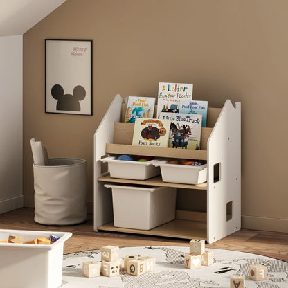 BusyKids Montessori 2-in-1 Bücherregal für Kinder