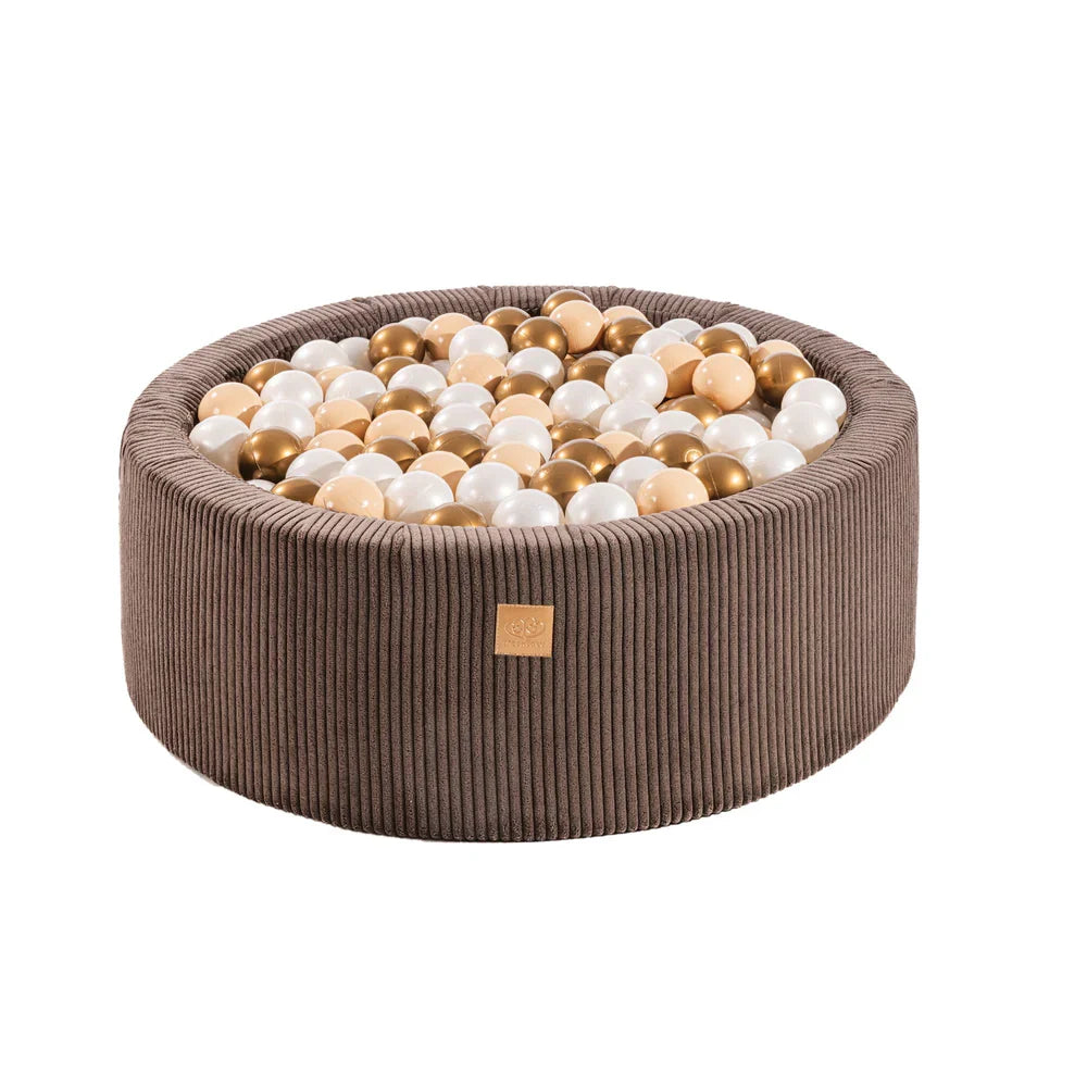 MeowBaby Bällebad Ästhetik Cord 90x30 cm – Braun