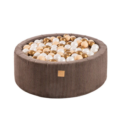 MeowBaby Bällebad Ästhetik Cord 90x30 cm – Braun