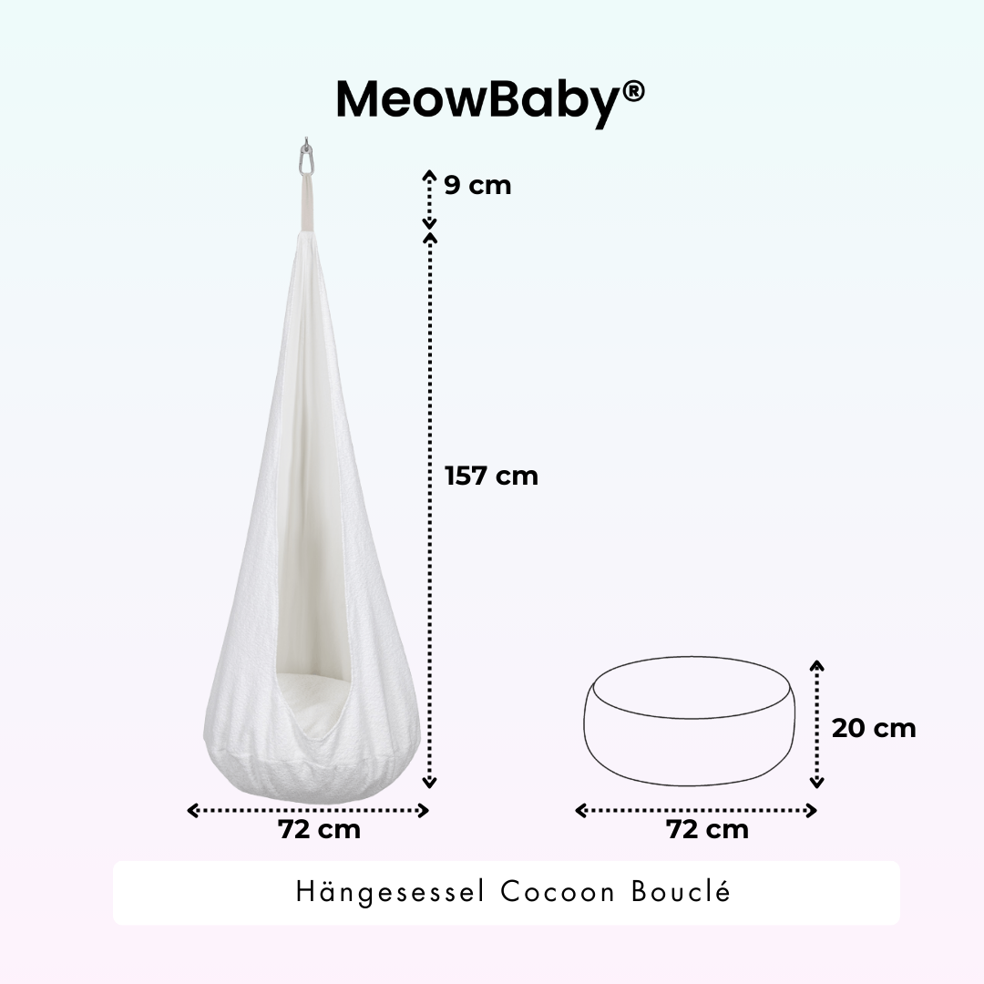 MeowBaby Hängesessel Cocoon Bouclé - Maße