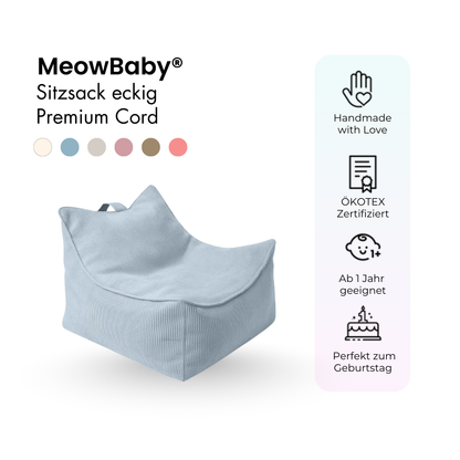 MeowBaby Kindersessel eckig - Slim Cord Edition
