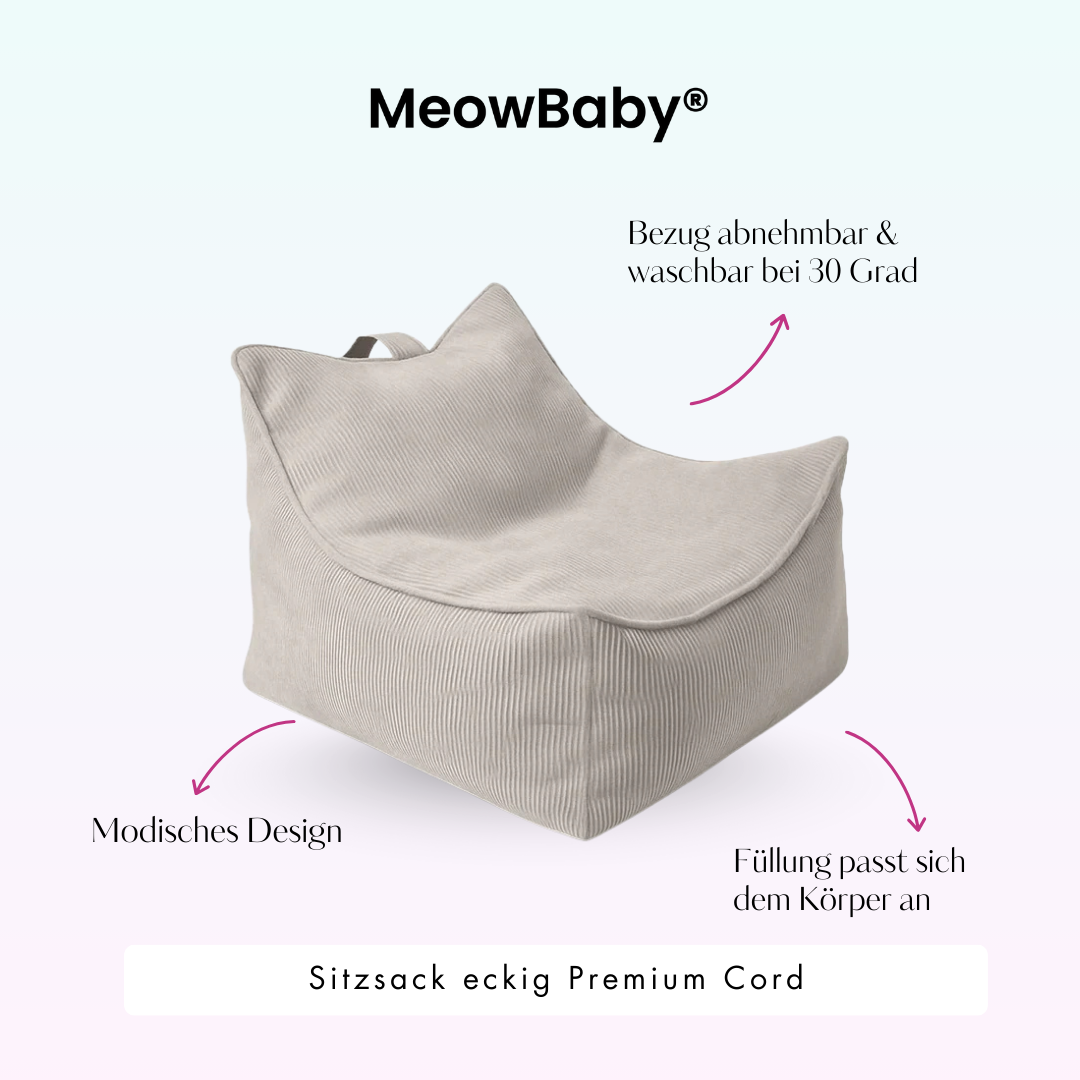 MeowBaby Kindersessel eckig - Slim Cord Edition