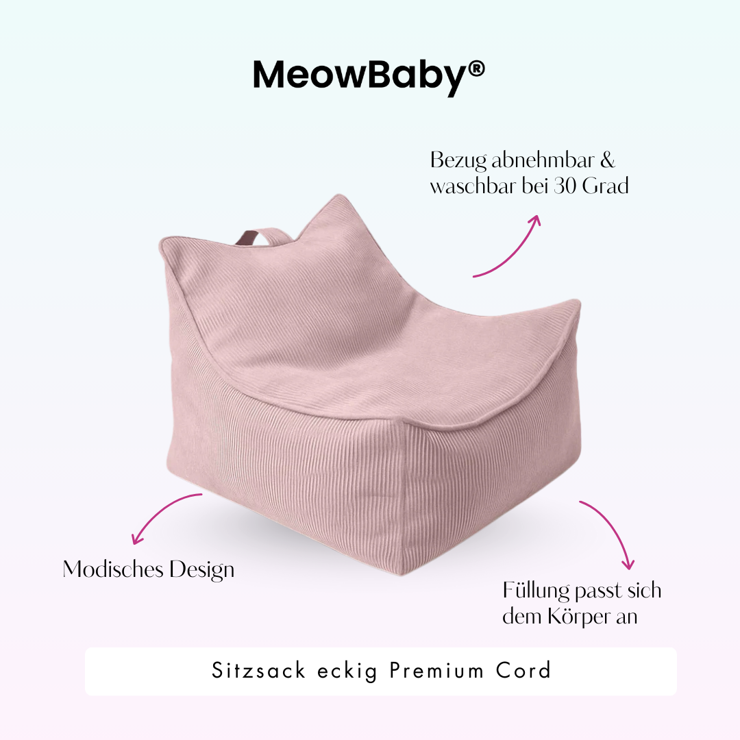 MeowBaby Kindersessel eckig - Slim Cord Edition