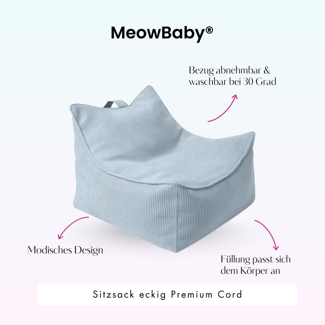 MeowBaby Kindersessel eckig - Slim Cord Edition