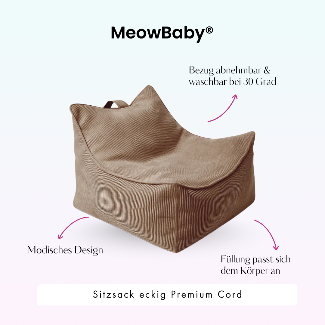 MeowBaby Kindersessel eckig - Slim Cord Edition