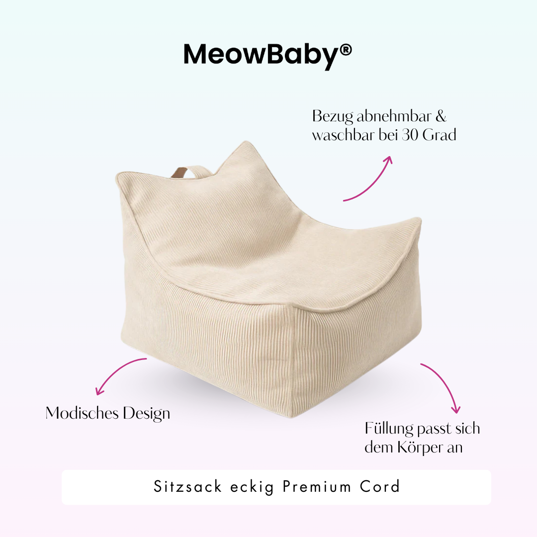 MeowBaby Kindersessel eckig - Slim Cord Edition