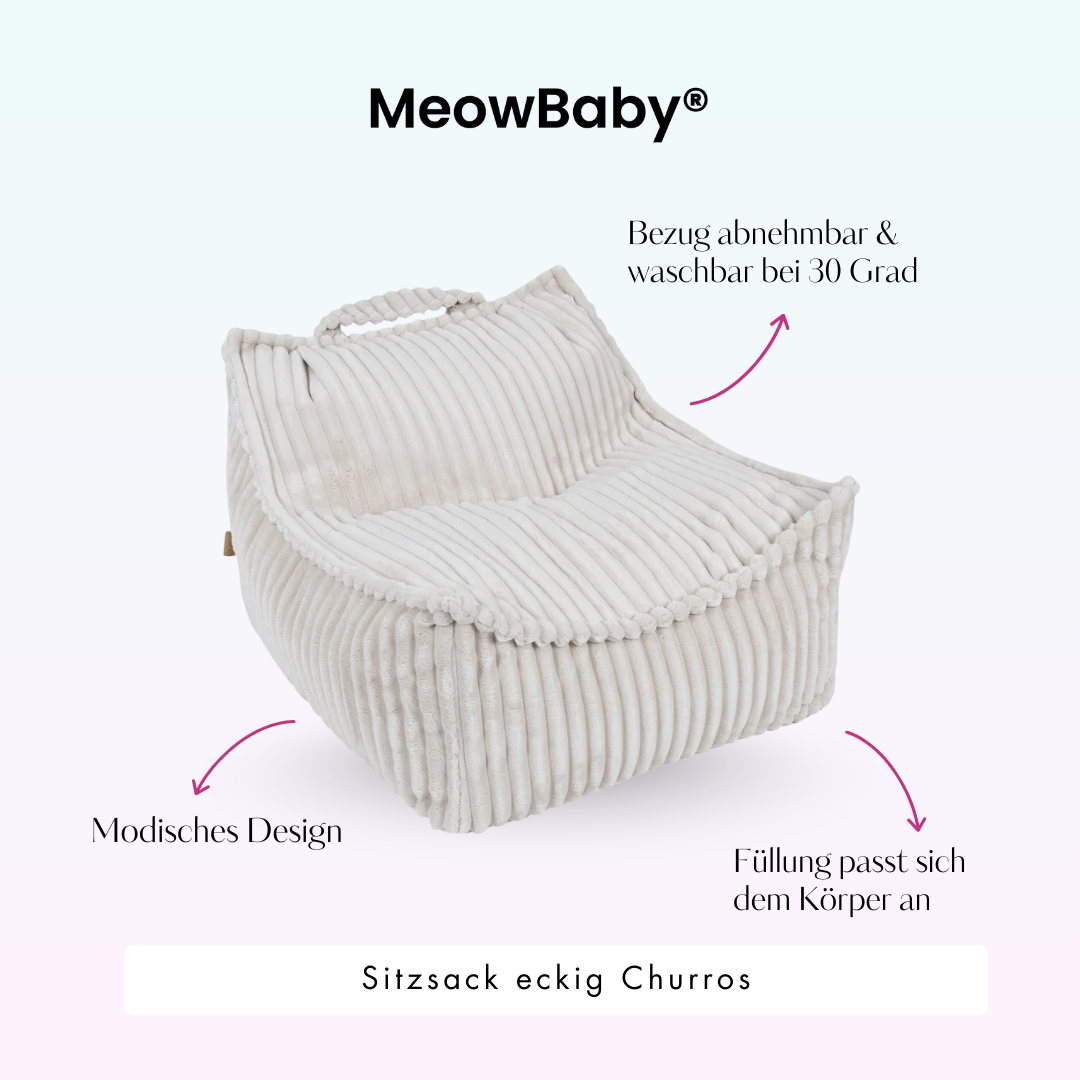 MeowBaby Kinder-Sitzsack Churros eckig