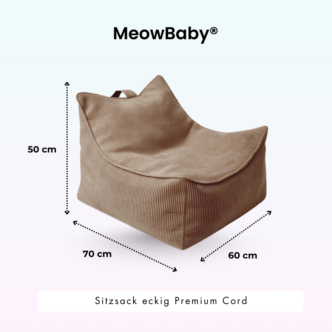 MeowBaby Kindersessel eckig - Slim Cord Edition