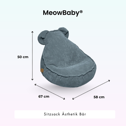 MeowBaby Sitzsack Ästhetik Cord Bär - Classic Cord Edition