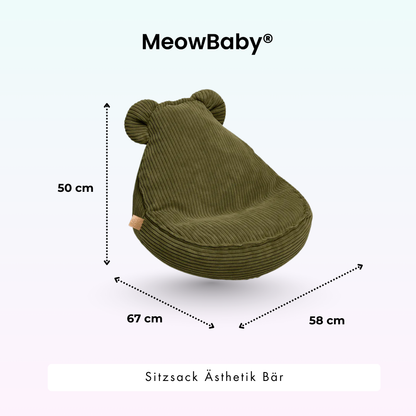 MeowBaby Sitzsack Ästhetik Cord Bär - Classic Cord Edition