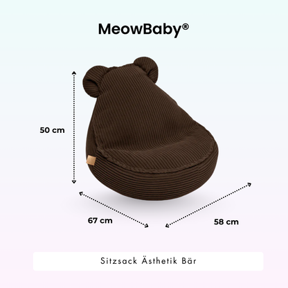 MeowBaby Sitzsack Ästhetik Cord Bär - Classic Cord Edition