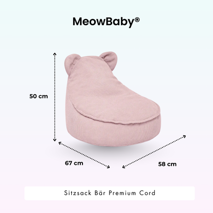 MeowBaby Sitzsack Bär Cord Premium - Slim Cord Edition