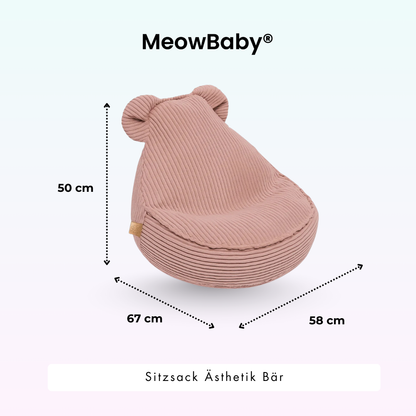 MeowBaby Sitzsack Ästhetik Cord Bär - Classic Cord Edition