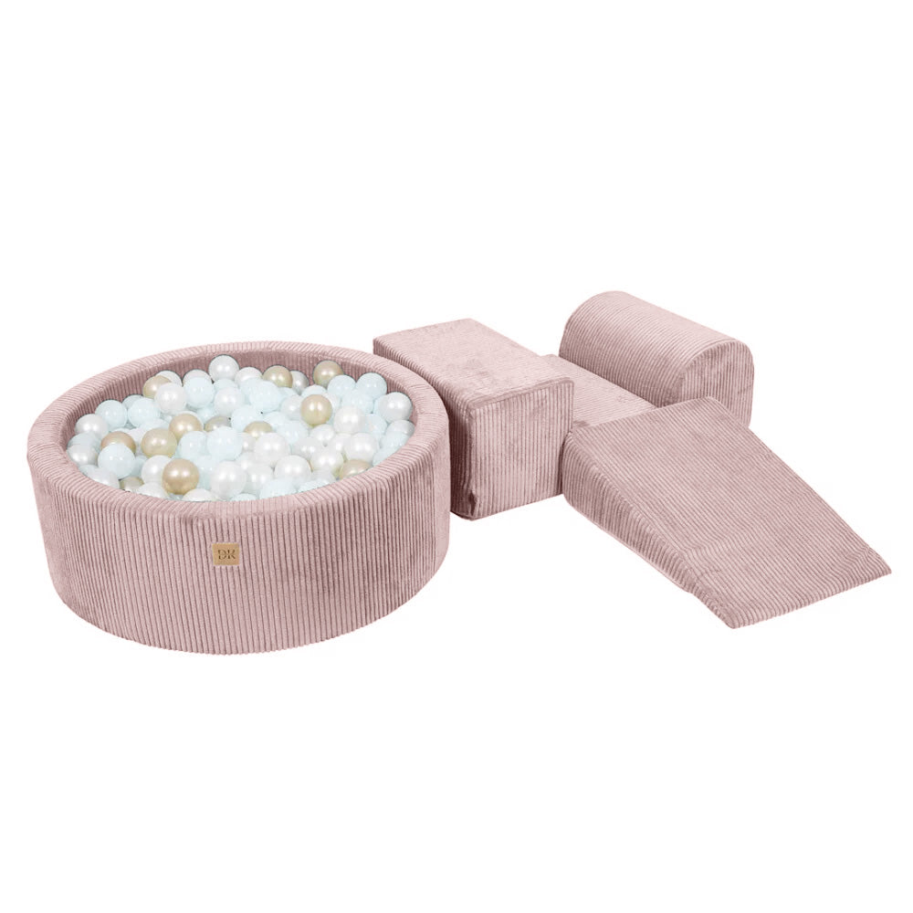 Design4Kids Schaumspielset Jewel Cord mit Bällebad und 200 Bällen Powder Rose