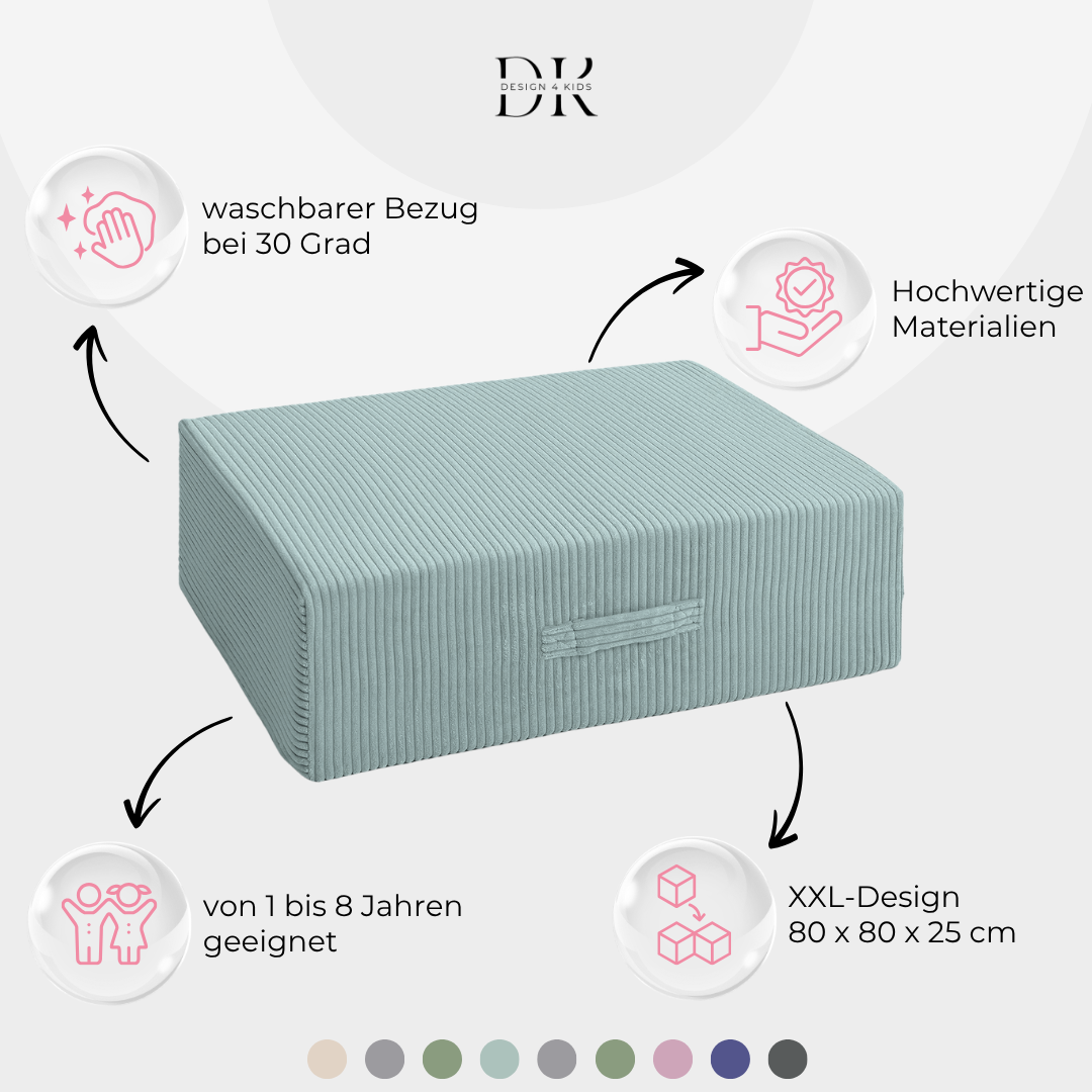 Design4Kids Hüpfpolster Cord Grande - 80x80 cm