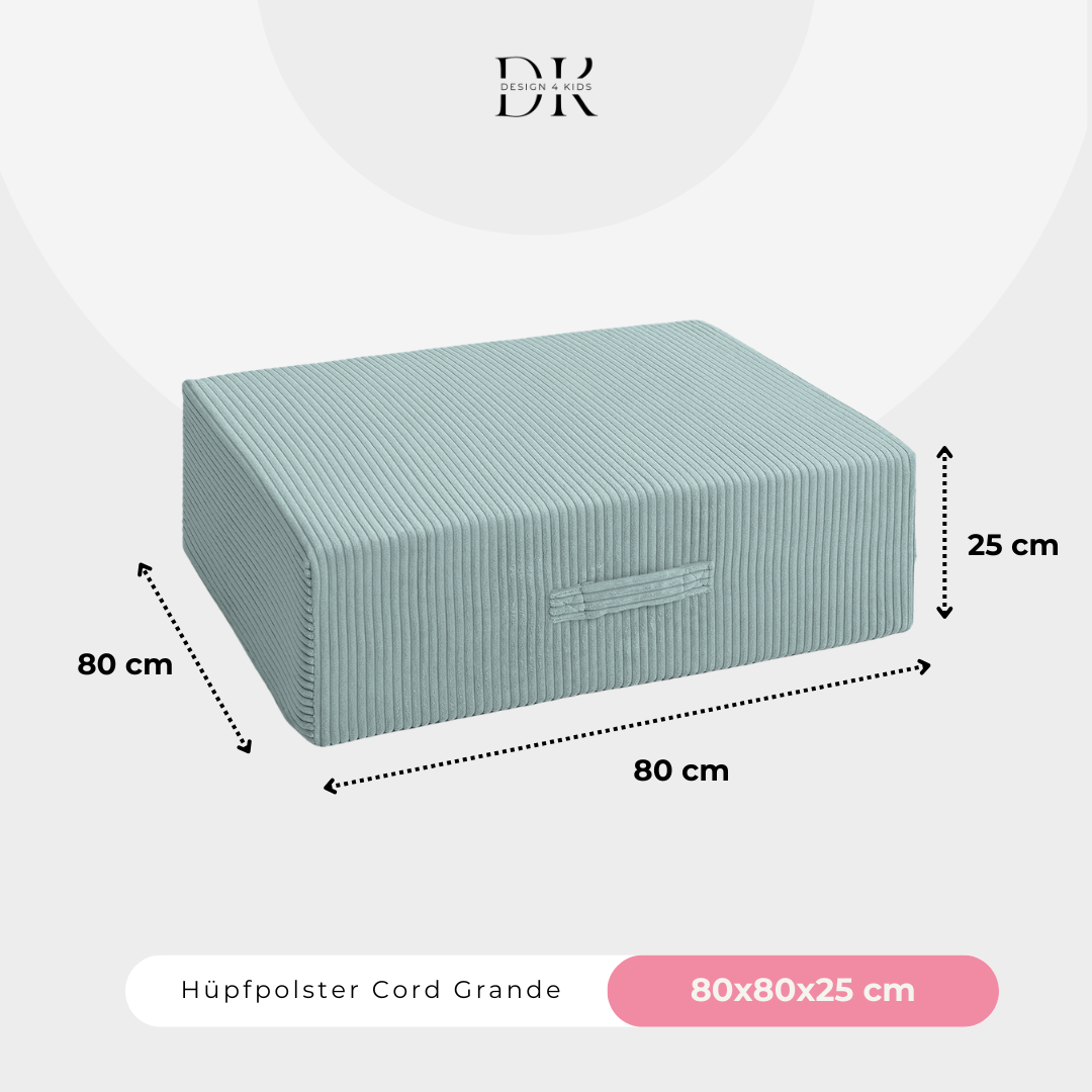 Design4Kids Hüpfpolster Cord Grande - 80x80 cm
