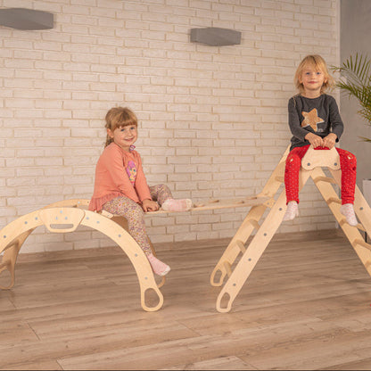 Design4Kids 3-in-1 Montessori Kletterset L - Kletterdreieck, Rutsche &amp; Wippe
