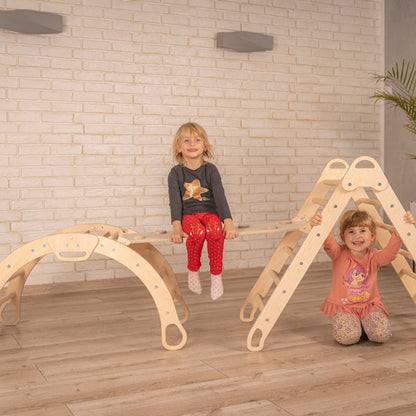 Design4Kids 3-in-1 Montessori Kletterset L - Kletterdreieck, Rutsche &amp; Wippe
