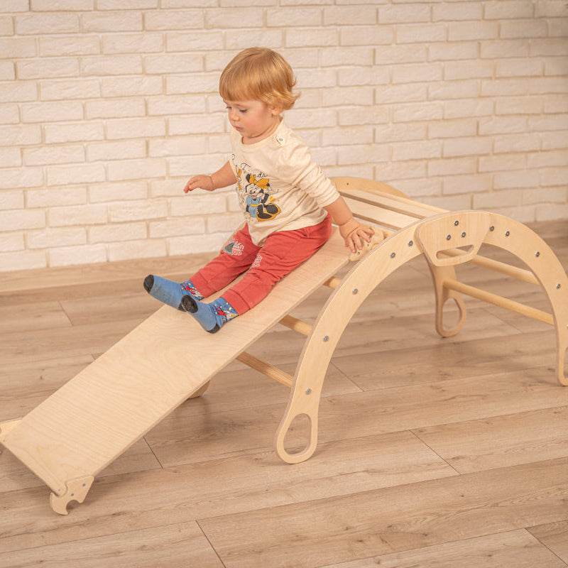 Design4Kids 3-in-1 Montessori Kletterset L - Kletterdreieck, Rutsche &amp; Wippe