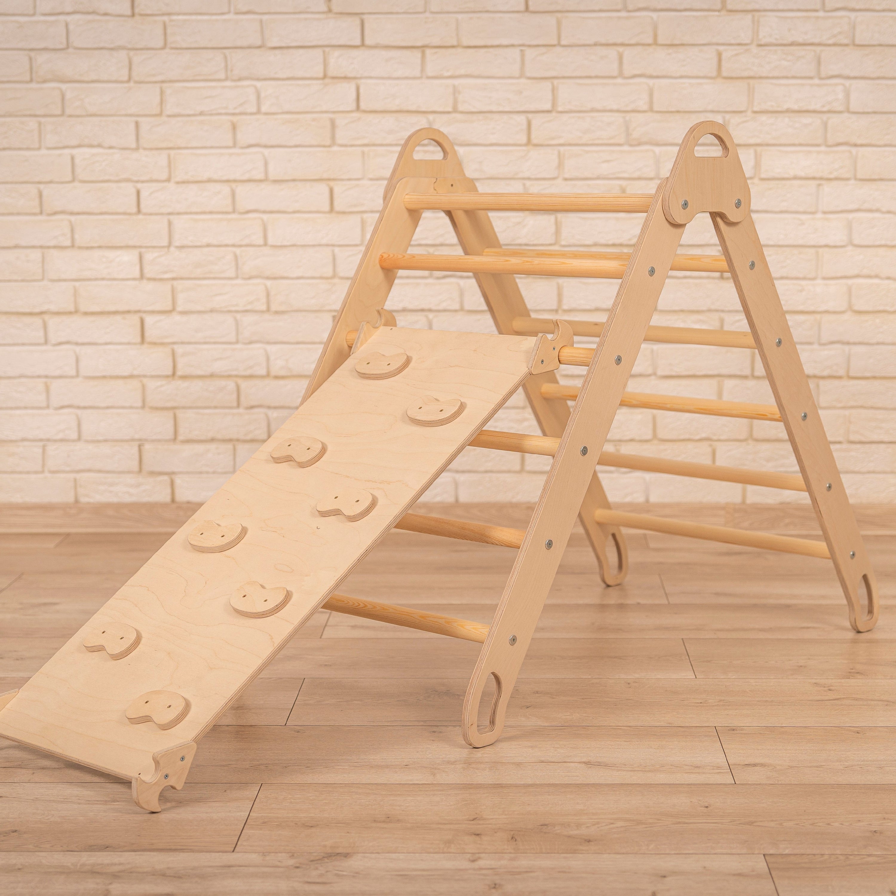Design4Kids 3-in-1 Montessori Kletterset L - Kletterdreieck, Rutsche &amp; Wippe