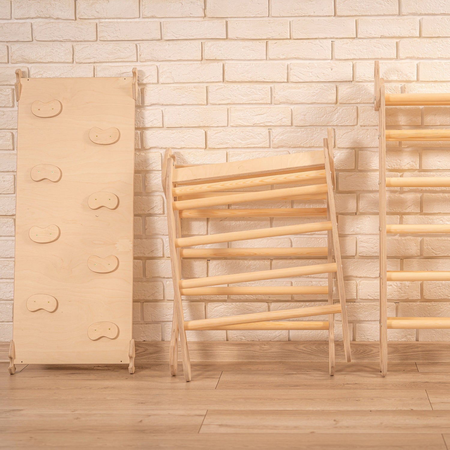 Design4Kids 3-in-1 Montessori Kletterset L - Kletterdreieck, Rutsche &amp; Wippe