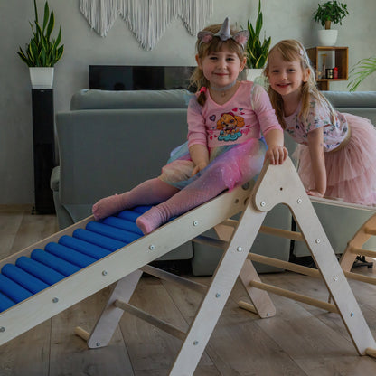 Design4Kids 4-in-1 Montessori Kletterset M - Kletterdreieck, Wippe, Klettersteig &amp; Rollenrutsche
