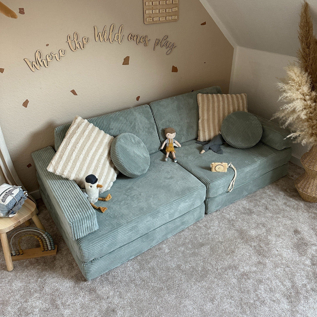 Design4Kids Play Sofa Cord Grande - smokey taupe