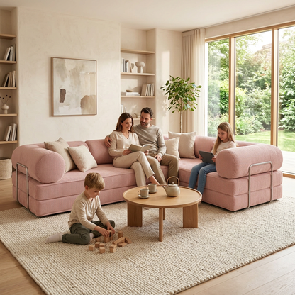 Design4Kids Family Ecksofa 3-Sitzer Jewel Cord Corner 300