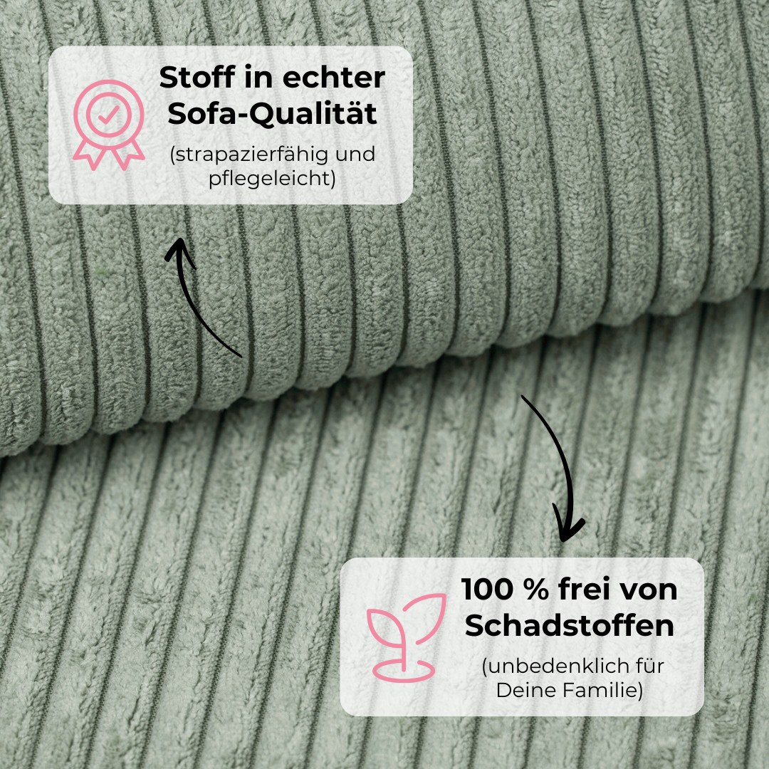 Design4Kids Family Sofa 2-Sitzer Jewel Cord 200
