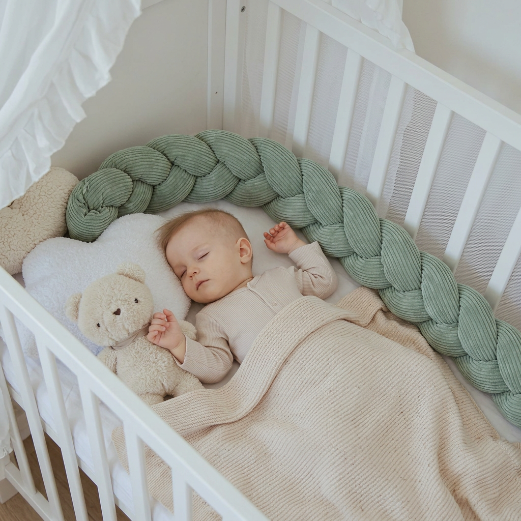 Design4Kids Geflochtene Bettschlange Jewel aus Cord-Stoff
