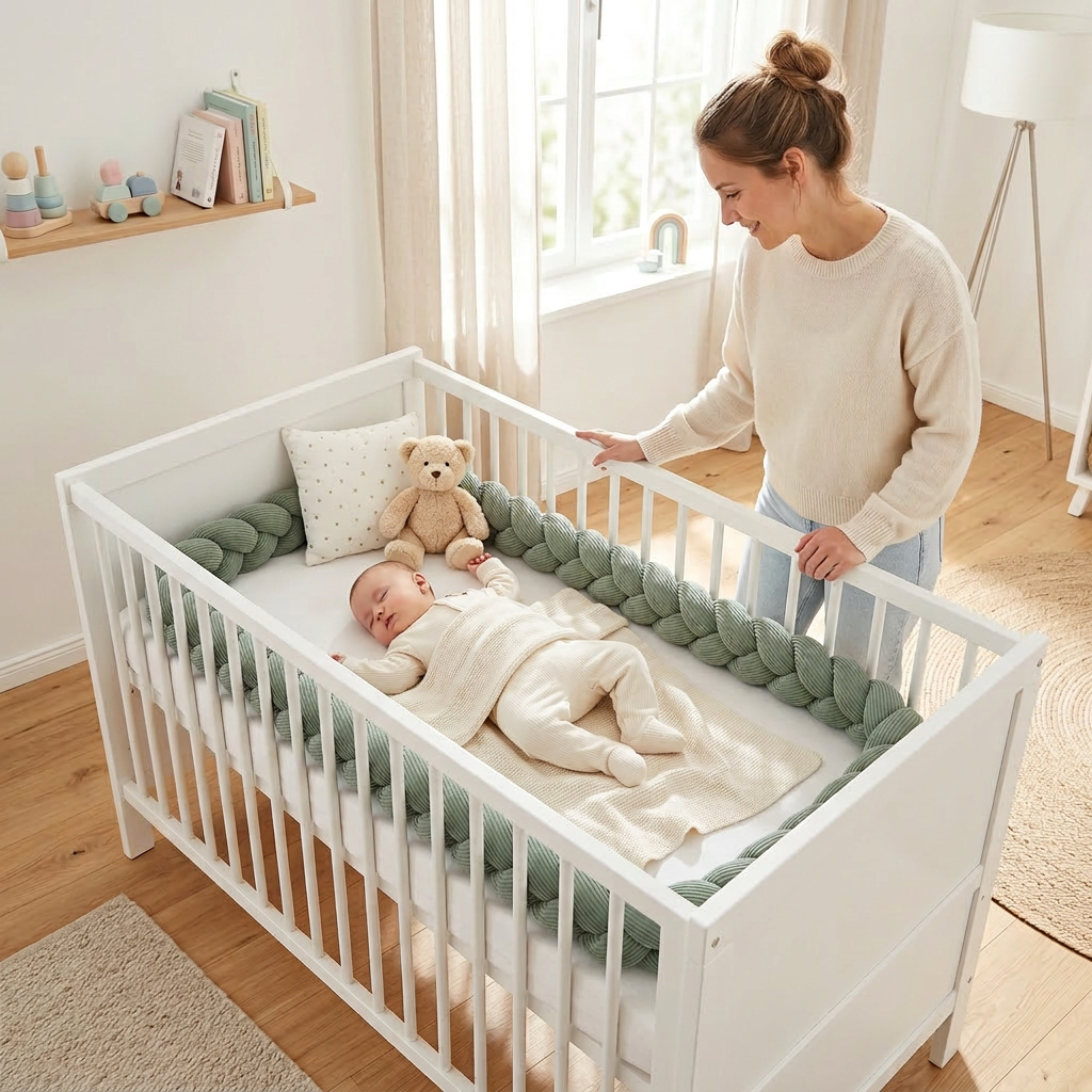 Design4Kids Geflochtene Bettschlange Jewel aus Cord-Stoff