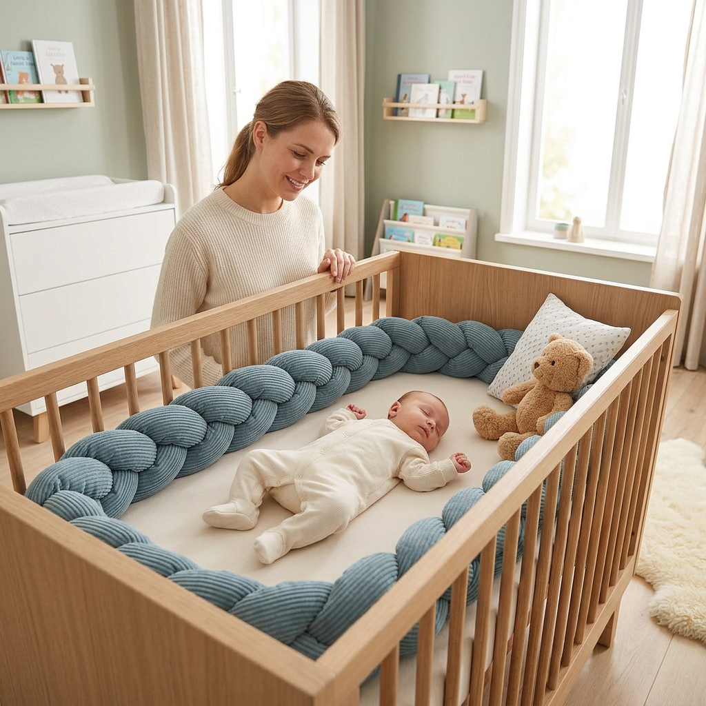Design4Kids Geflochtene Bettschlange Jewel aus Cord-Stoff