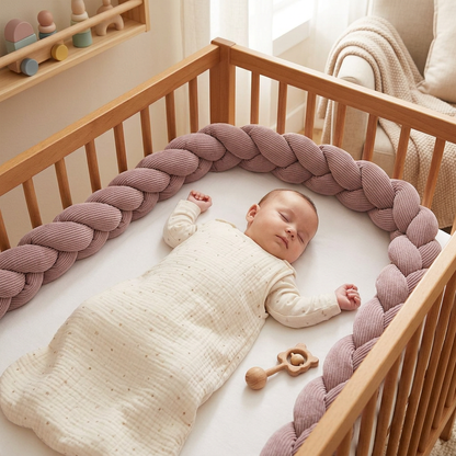 Design4Kids Geflochtene Bettschlange Jewel aus Cord-Stoff