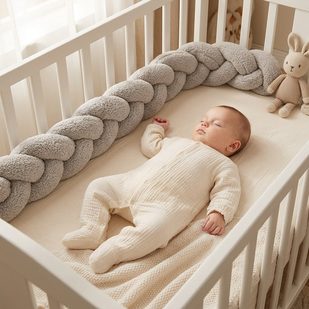 Design4Kids Geflochtene Bettschlange Jewel aus Teddy-Stoff