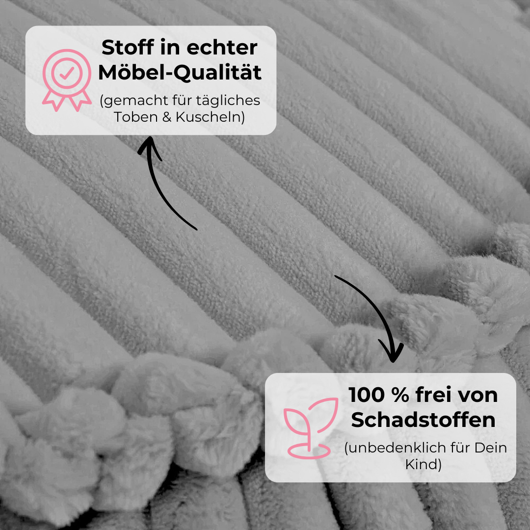 Design4Kids Kindersessel Jewel Plüsch-Cord eckig
