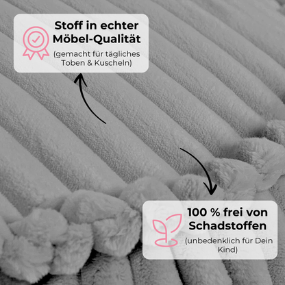 Design4Kids Kindersessel Jewel Plüsch-Cord im Bär-Design