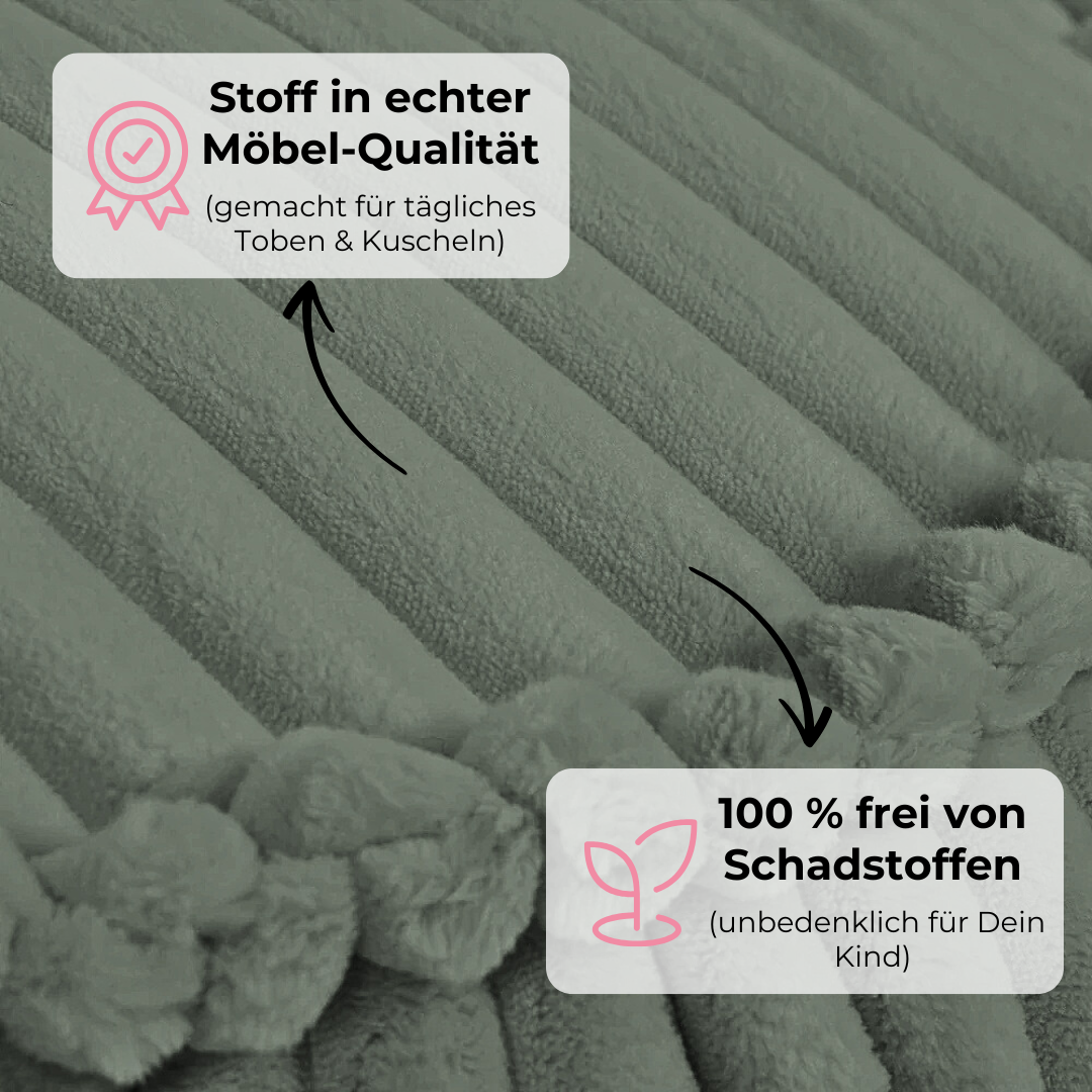 Design4Kids Kindersessel Jewel Plüsch-Cord im Bär-Design