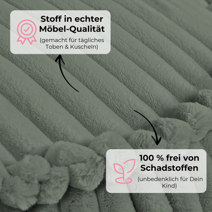 Design4Kids Kindersessel Jewel Plüsch-Cord eckig