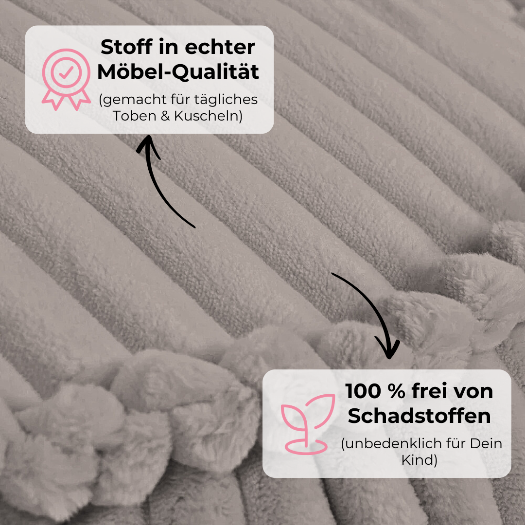 Design4Kids Kindersessel Jewel Plüsch-Cord eckig