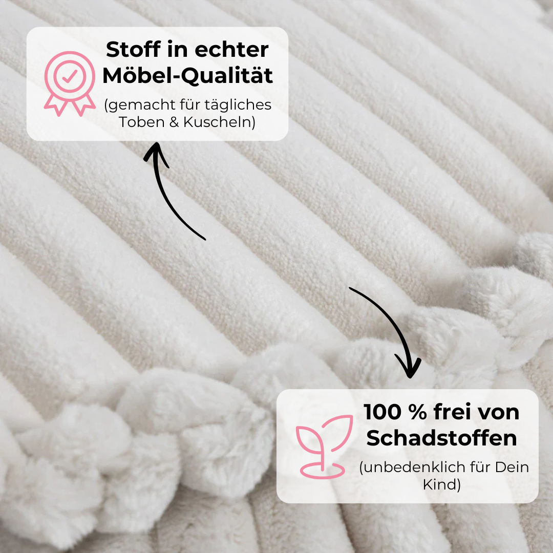 Design4Kids Kindersessel Jewel Plüsch-Cord eckig