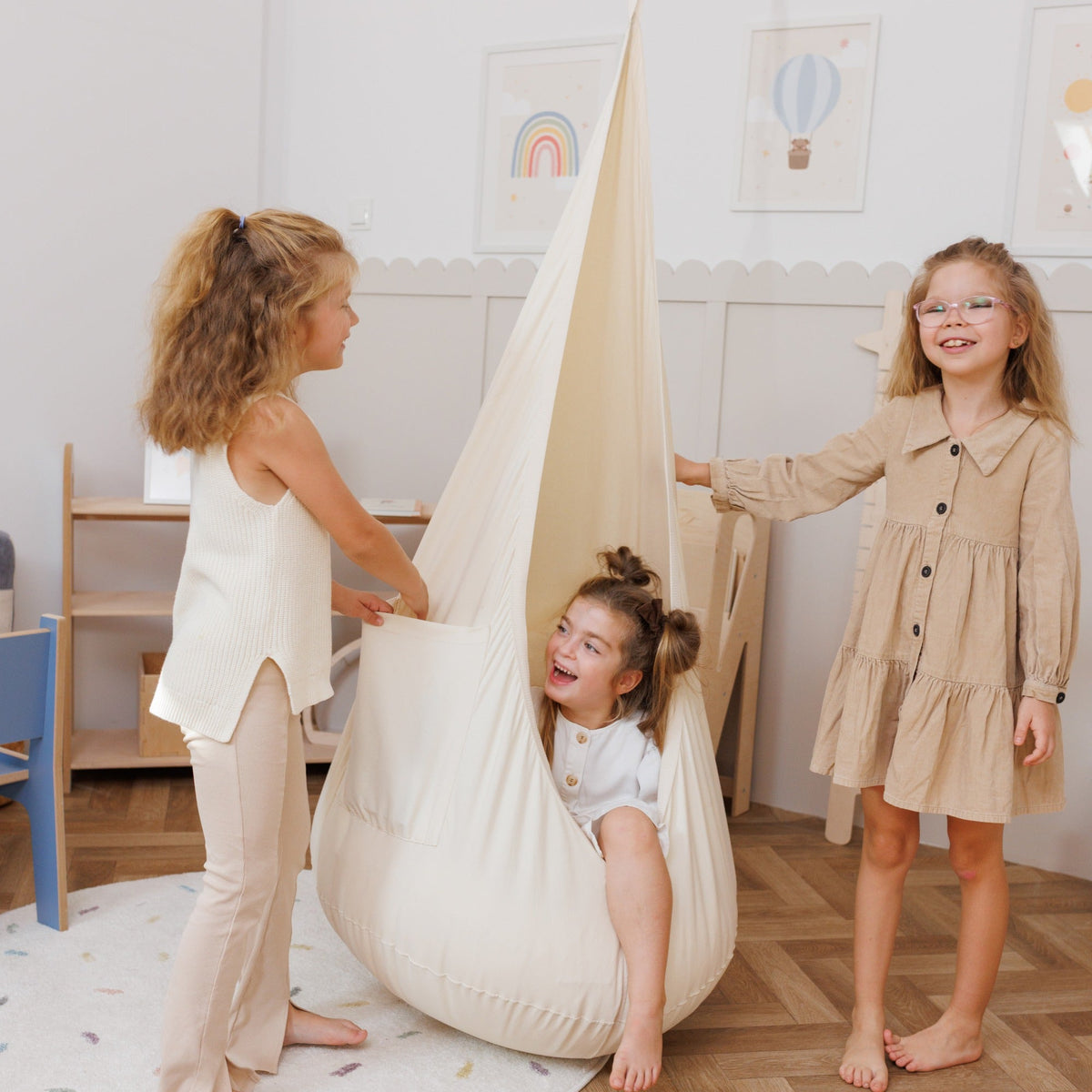 Design4Kids XXL Hanging Chair Cocoon - Marshmallow - Beige