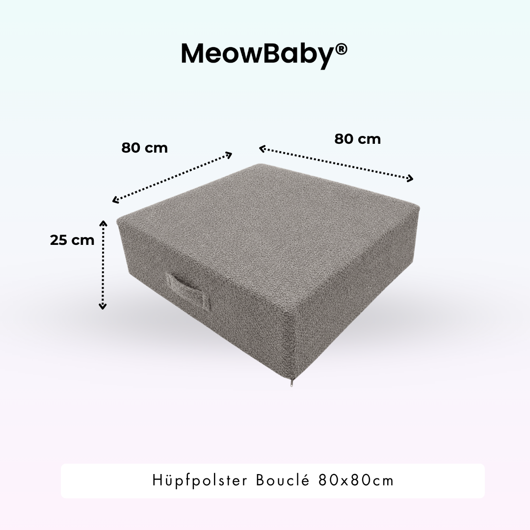 MeowBaby Hüpfpolster Bouclé - 80x80cm
