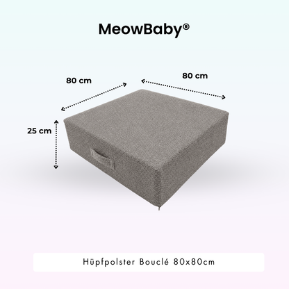 MeowBaby Hüpfpolster Bouclé - 80x80cm