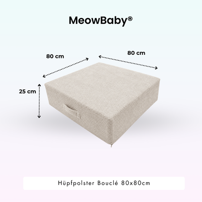 MeowBaby Hüpfpolster Bouclé - 80x80cm
