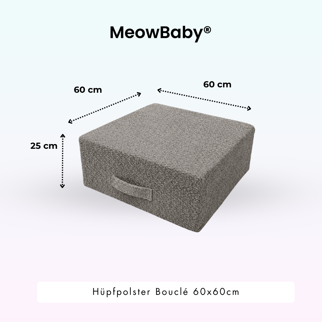 MeowBaby Hüpfpolster Bouclé - 60x60cm