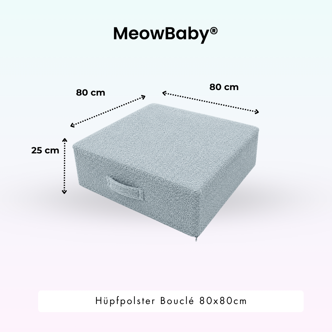 MeowBaby Hüpfpolster Bouclé - 80x80cm