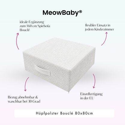 MeowBaby Hüpfpolster Bouclé - 80x80cm