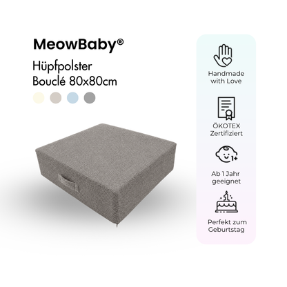 MeowBaby Hüpfpolster Bouclé - 80x80cm