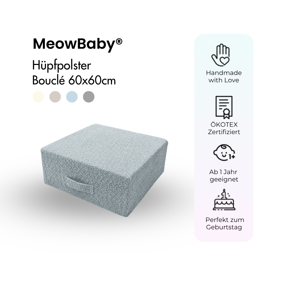 MeowBaby Hüpfpolster Bouclé - 60x60cm